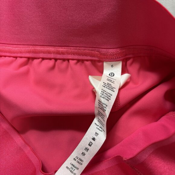 Lululemon Hot Pink Tiered Performance Tennis Skort Size 6 EUC - Picture 3 of 6